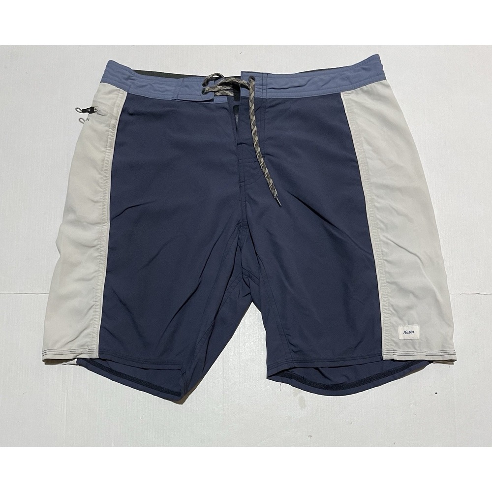 Katin OTG Archer Surf Trunk Men's 30 X 8 Navy Cream Colorblock Board Shorts